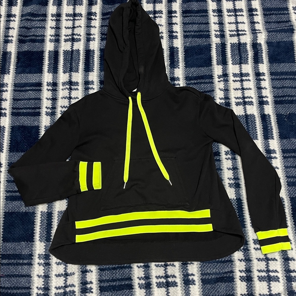 Veronica Beard Bandier Laila Hoodie Size  xS Black Neon Yellow